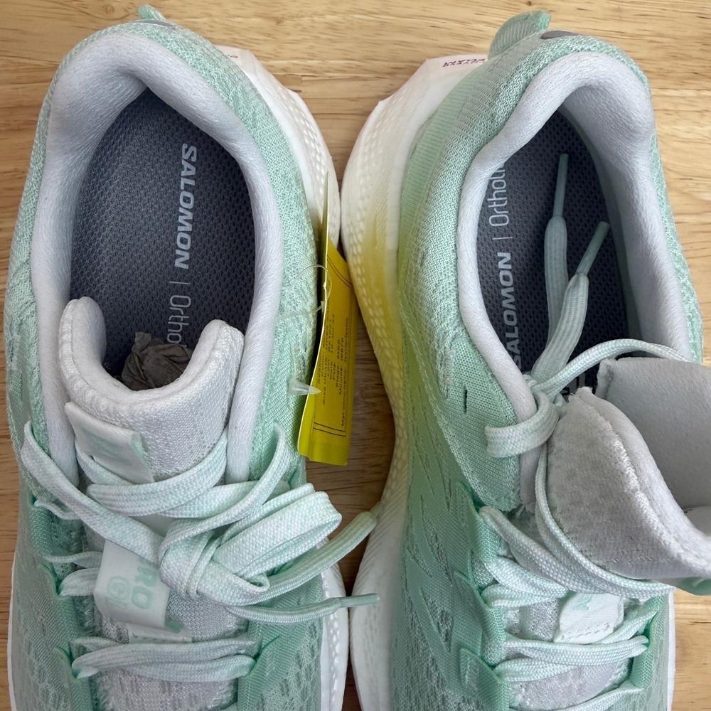 NEW Salomon Aero Glide 3 Womens Size 5 Running Shoes White/ Mint Green / Purple - Picture 7 of 10